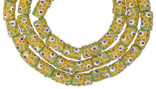 8Mm Fancy Powder Glass African Trade Beads, Made In Ghana - alternate view