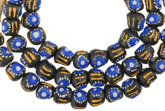 African Trade Beads - Fancy Powder Glass Krobo Beads, 11-12Mm - alternate view