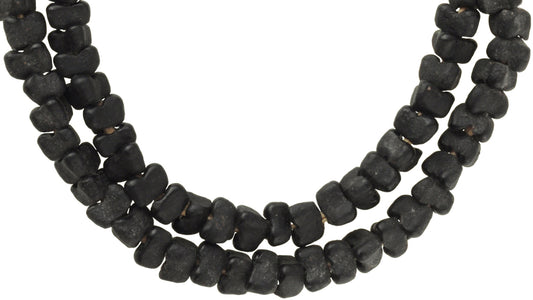 Black Flower Krobo Powder Glass Beads - African Trade Beads - alternate view