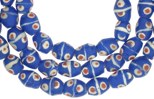 Blue Eye Powder Glass Beads 10-12Mm - Ghana African Trade Beads - alternate view