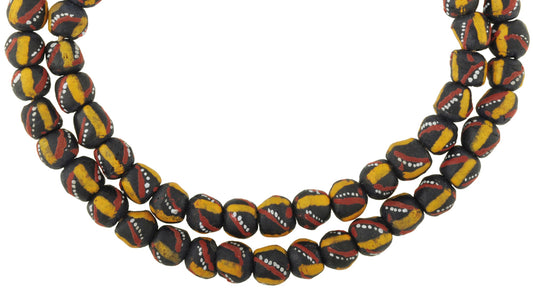 Fancy Krobo Powder Glass Beads 11-12Mm - Ghana African Trade Beads Sb-29877 - alternate view