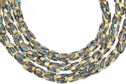 African Powder Glass Beads, 6-7Mm Fancy Trade Beads From Ghana - alternate view