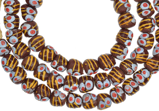 Fancy Powder Glass Beads - Handcrafted African Trade Beads From Ghana - alternate view