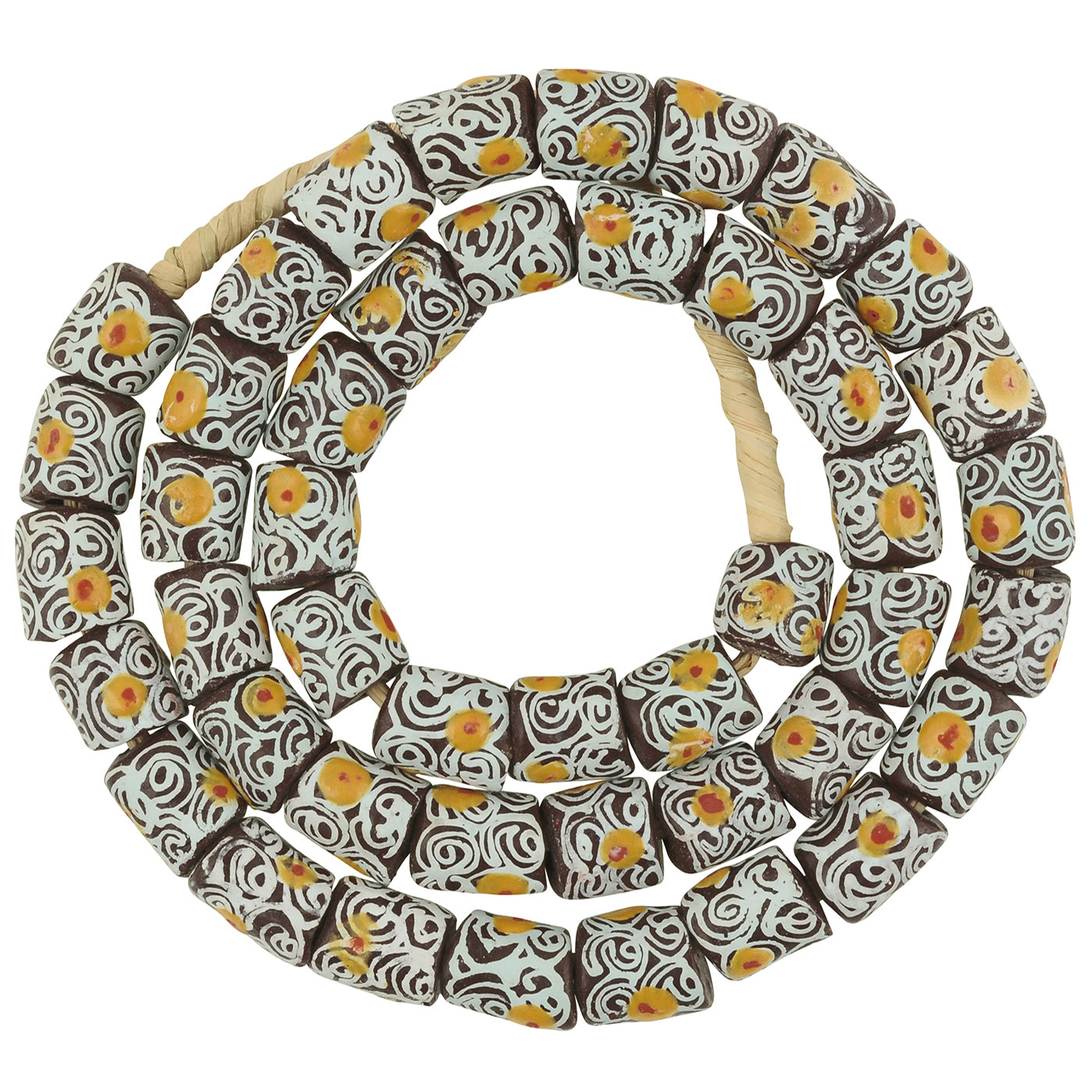 Authentic African Trade Beads - Fancy Powder Glass Krobo Beads