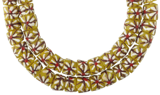 Fancy African Trade Powder Glass Beads, 12-13Mm, Handmade In Ghana - alternate view