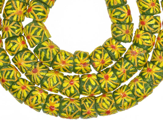 African Trade Beads: Fancy Powder Glass Krobo Beads 12-13Mm - alternate view