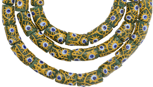 African Powder Glass Beads - Fancy Krobo Trade Beads, 8-9Mm - alternate view