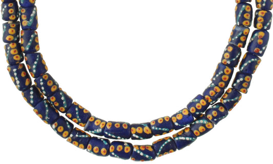 Colorful 8Mm African Trade Beads - Fancy Recycled Glass From Ghana - alternate view