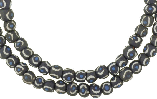Fancy African Trade Beads - Venetian Eye-Inspired Krobo Glass Beads - alternate view