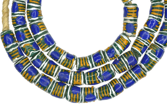 Authentic 9Mm African Powder Glass Krobo Beads - Venetian Fancy Style - alternate view