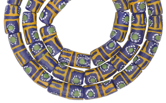 African Powder Glass Beads - Fancy Krobo Trade Beads, 10Mm - alternate view