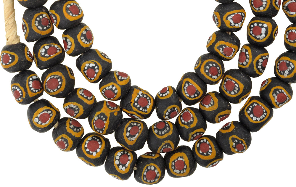 New African Trade Beads: Krobo Powder Glass Imitating Venetian Eye - alternate view