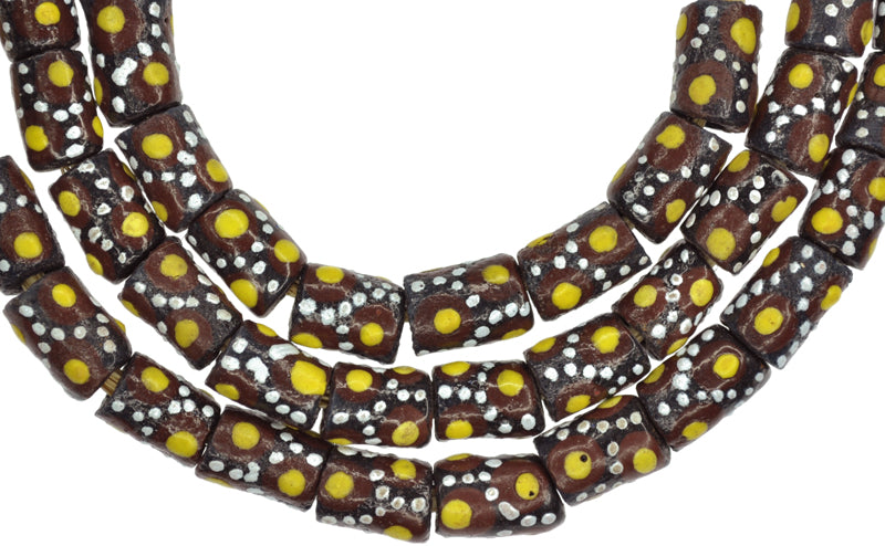 New African Powder Glass Beads, 8-9Mm, Imitating Venetian Fancy Beads - alternate view
