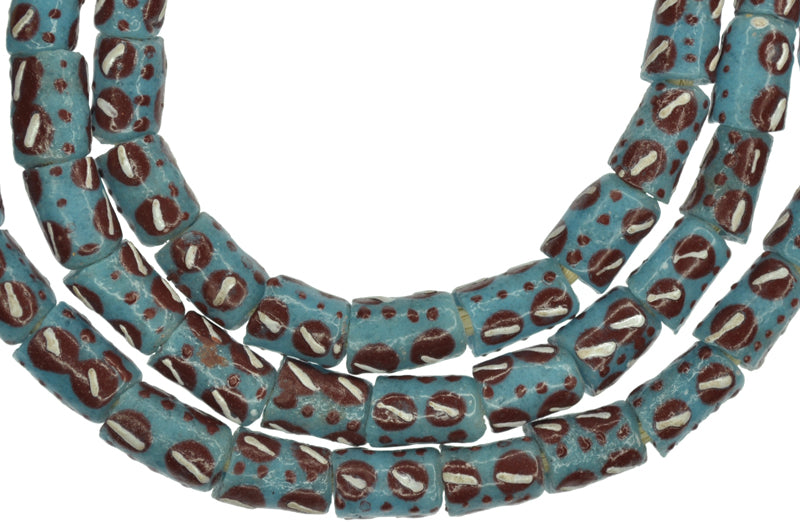 Handmade African Powder Glass Beads, 7Mm, Krobo Ghana Trade Beads - alternate view