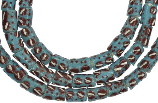 Handmade African Powder Glass Beads, 7Mm, Krobo Ghana Trade Beads - alternate view