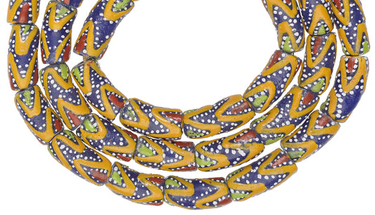 African Trade Beads - Fancy Krobo Powder Glass Beads, 9Mm, 24.5” Strand - alternate view