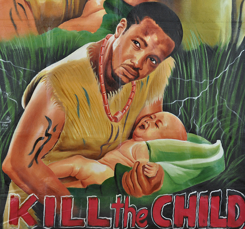 Kill The Child Movie Poster - Authentic Ghanaian Hand-Painted Art - close-up