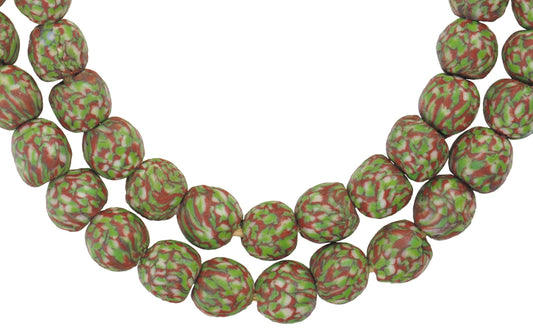 New African Trade Beads, Recycled Glass, Ghana Krobo Strand - alternate view
