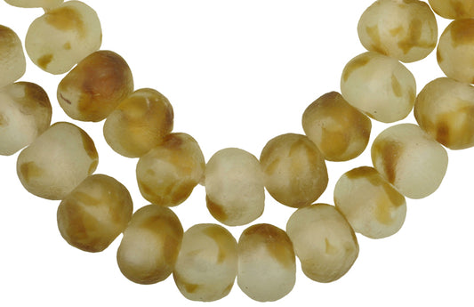 X-Large Translucent Multicolored Krobo Glass Beads - Recycled African Trade Beads - alternate view