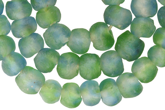 New Translucent Multicolored Powder Glass Trade Beads African Art Krobo Ghana - alternate view