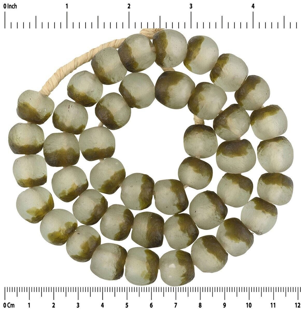 Translucent Powder Glass African Trade Beads - Krobo, Ghana - zoomed-in detail