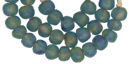 Translucent Krobo Glass Beads - Handmade African Trade Beads - alternate view