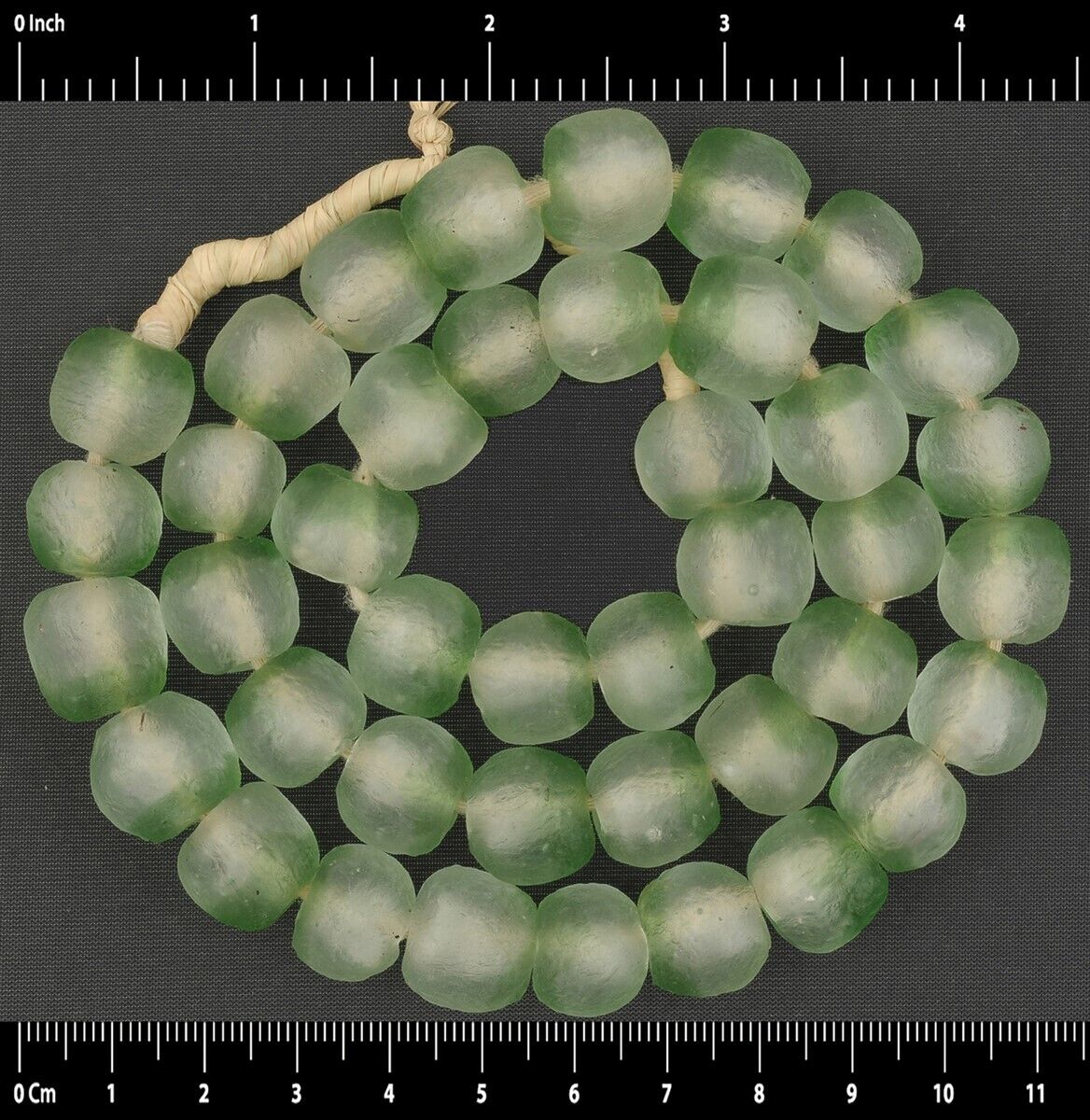 Translucent 14Mm Krobo Glass Beads - African Trade Beads 20" Strand - zoomed-in detail