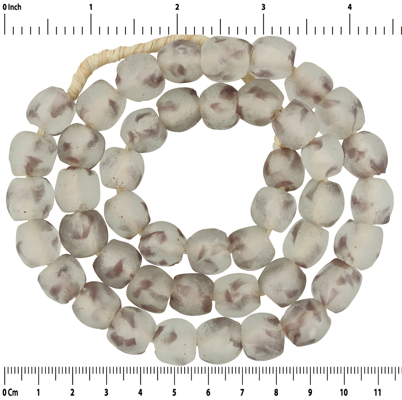 Translucent Recycled Krobo Glass Beads 22" Strand - 12-13Mm - zoomed-in detail