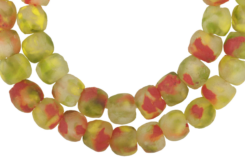 Translucent Krobo Glass Beads - 14-15Mm Handmade Recycled Trade Beads - alternate view