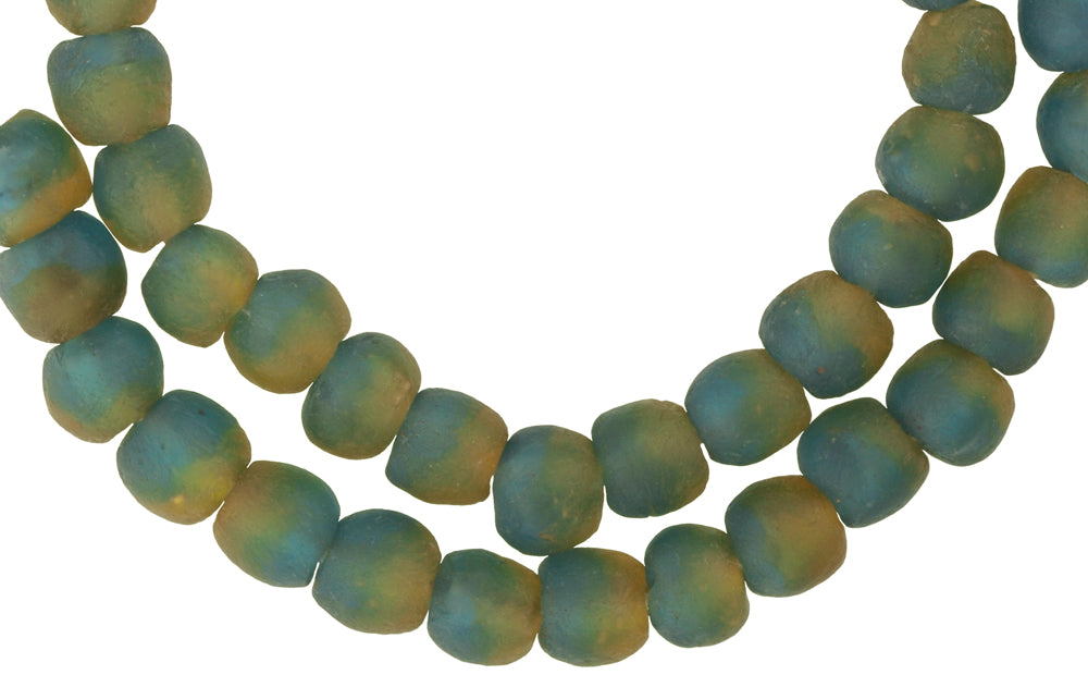 Translucent Krobo Glass Beads - Recycled African Trade Beads - zoomed-in detail