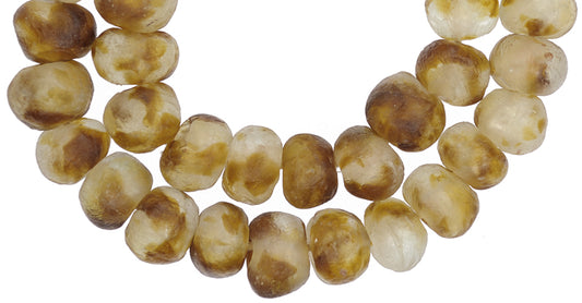 X-Large Multicolored Krobo Glass Beads - Recycled African Trade Beads - alternate view