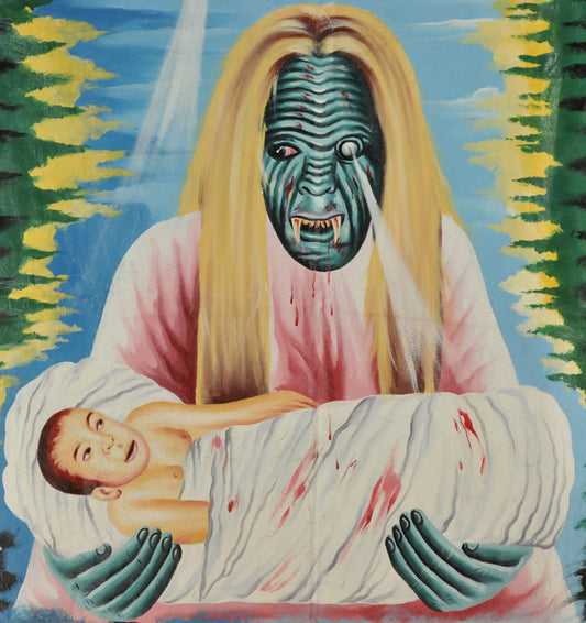 Lost Colony Movie Poster - Hand-Painted Horror Art From Ghana - alternate view