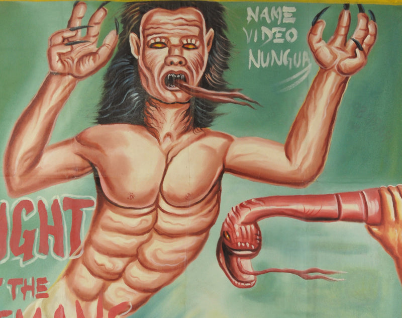 Night Of The Demons 3 Movie Poster - Hand-Painted Ghana Art - close-up