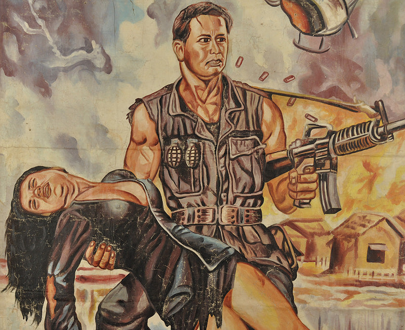 P.O.W. The Escape Movie Poster - Hand Painted Ghana Art - alternate view