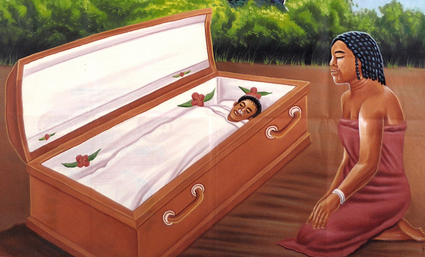 Palace War African Movie Poster - Hand-Painted Art In Ghana - close-up