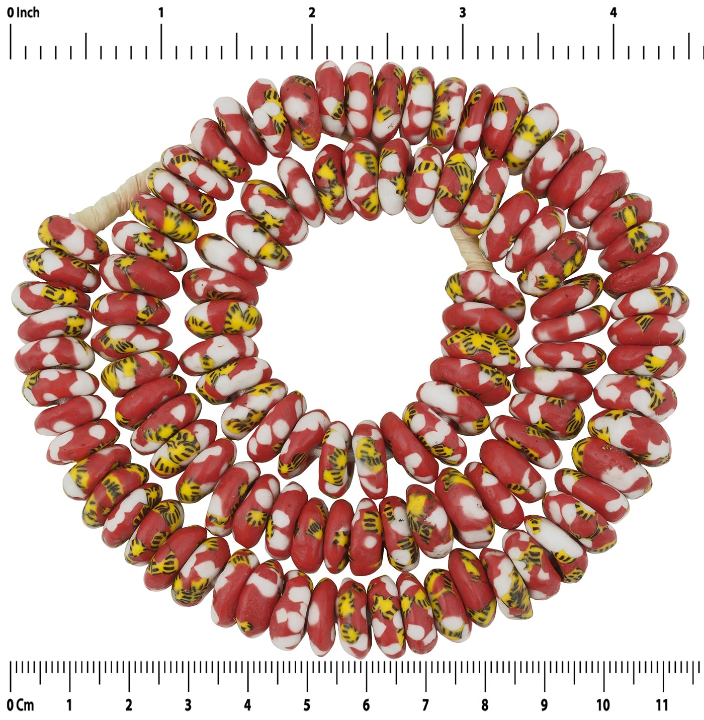 Handmade recycled seed beads Krobo disks Ghana jewelry African necklace