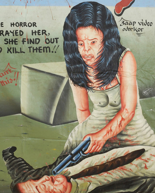 Rest Stop Movie Poster - Hand Painted Ghanaian Art - alternate view