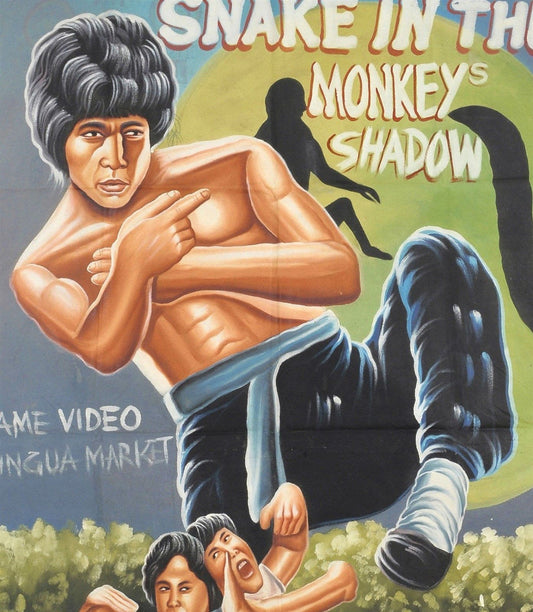 Snake In The Monkeys Shadow Movie Poster - Ghana Hand-Painted Art - alternate view