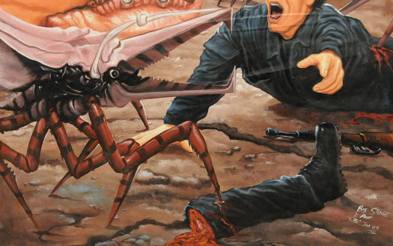 Starship Troopers Hand-Painted Movie Poster From Ghana - close-up
