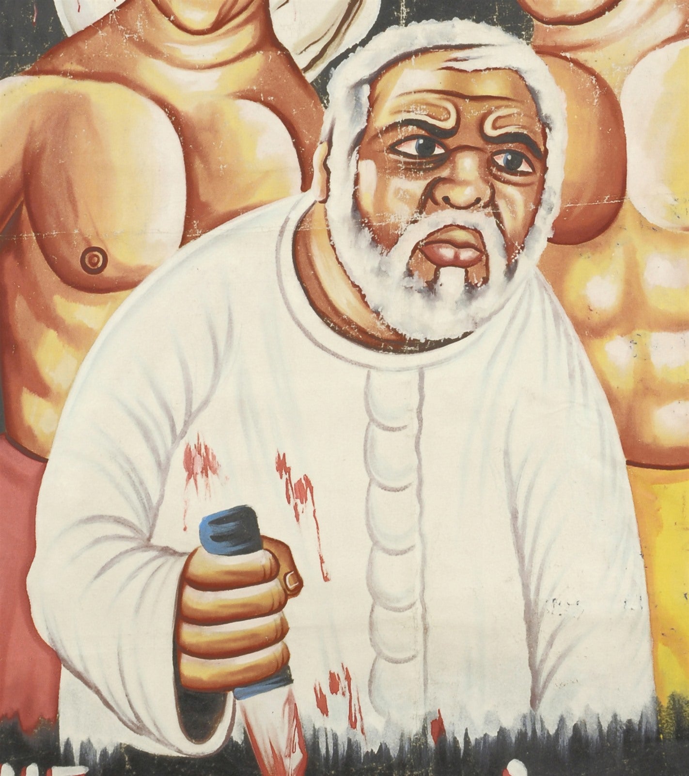 The Journeys End Movie Poster - Hand-Painted Ghanaian Wall Art - close-up