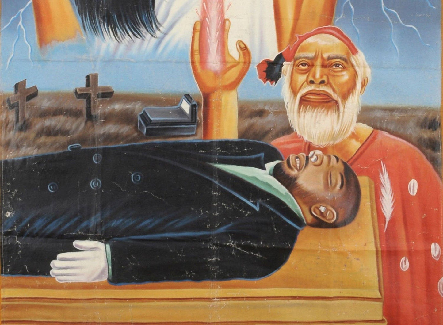 The Return Of Karishika 1&2 Movie Poster - Ghanaian Hand-Painted Art - close-up