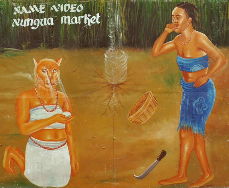 The Wounded Land Movie Poster - Ghanaian Hand-Painted Art - close-up