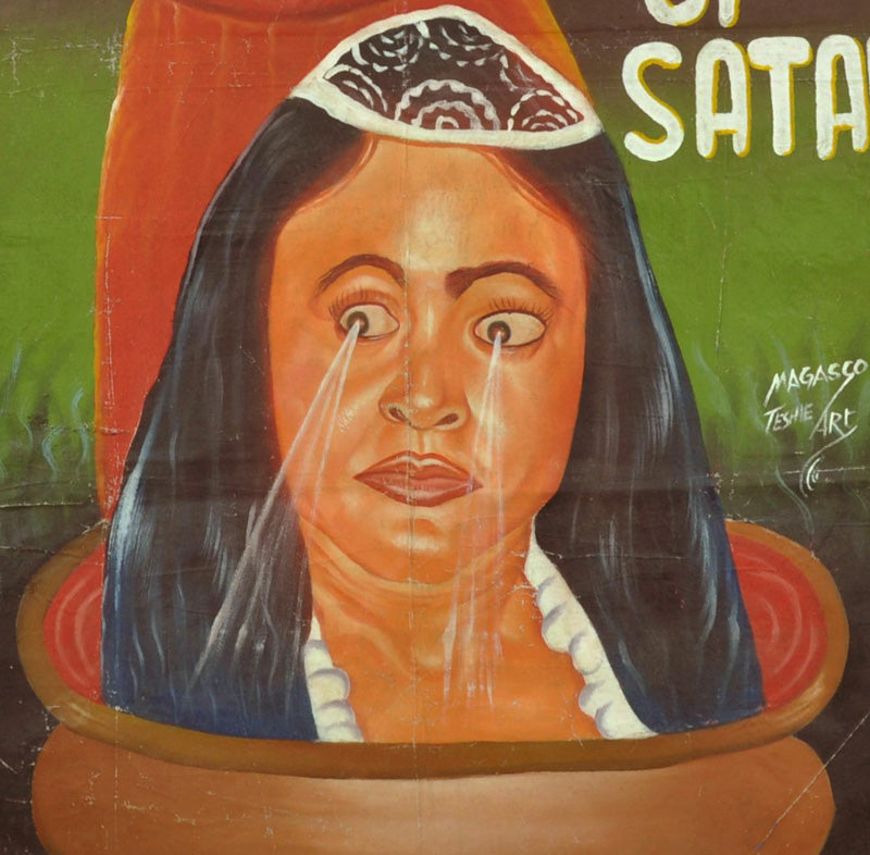 Warriors Of Satan Movie Poster - Authentic Ghana Hand-Painted Art - close-up