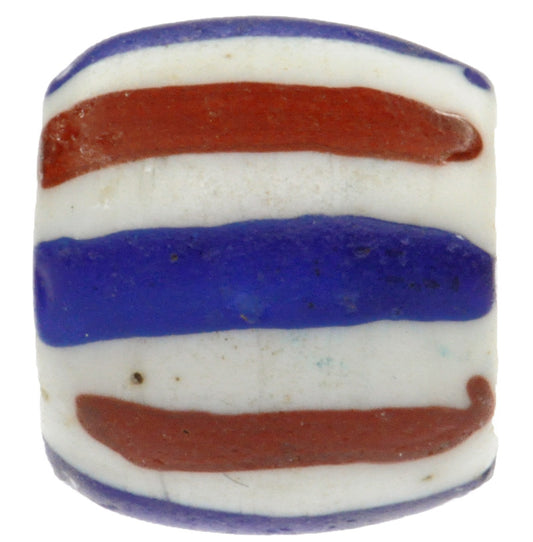 Antique Venetian Lampwork "Manhattan" Chevron Wound Glass Trade Bead - 14Mm - alternate view