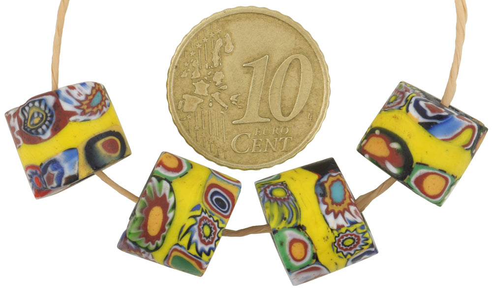 Rare Antique Venetian Banded Multimurrine Millefiori Glass Trade Beads - alternate view