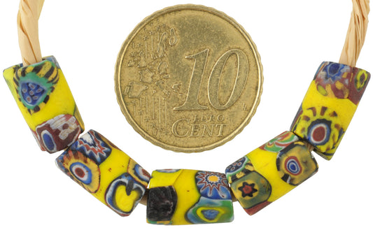 Rare Banded Multimurrine Millefiori Venetian Glass Trade Beads, Antique - alternate view