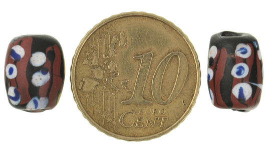 Rare Antique Black Fancy Venetian Lampwork Trade Beads, 11-12Mm - alternate view