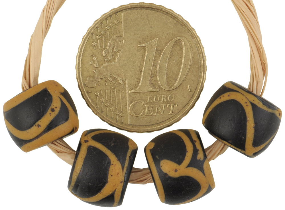 Rare Antique "Rattle Snake" Fancy Venetian Lampwork Glass Trade Beads - alternate view