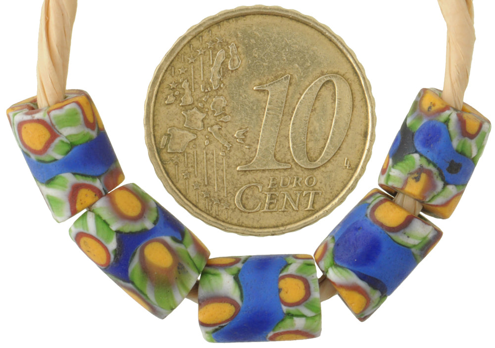 Antique Banded Millefiori Venetian African Trade Beads - 5 Pcs - alternate view