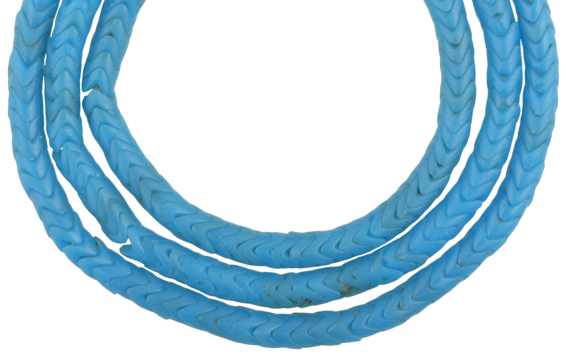 Vintage Snake Chain Old Czech Glass Trade Beads Necklace 25.5" - close-up